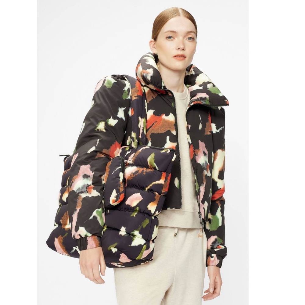 Ted Baker London Ppenni Womens Printed Puffer Cocoon Jacket Camo Size 1